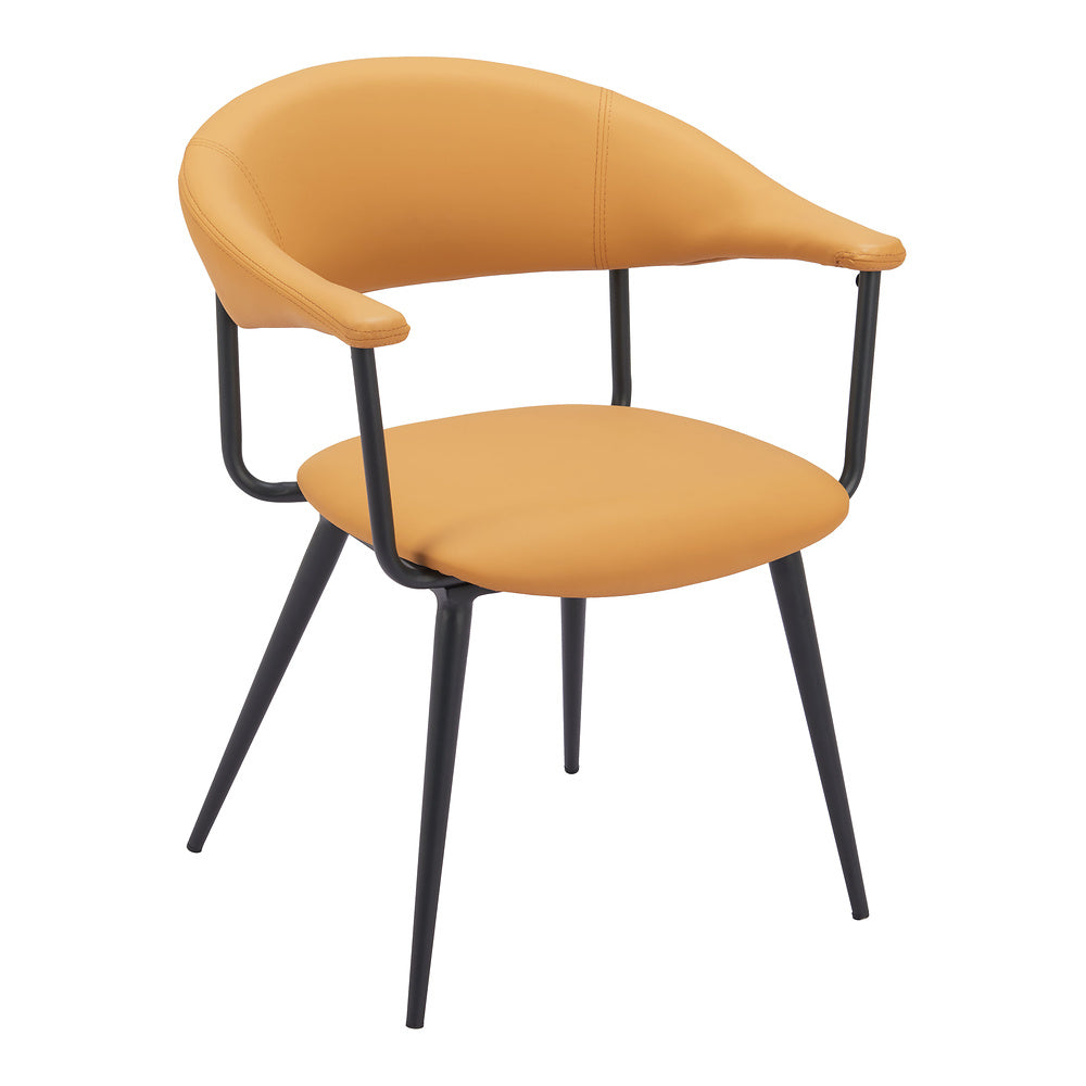 Silla Comercial para Bistró - ZUO SIMA - Café - Asiento y Respaldo Tapizados en Piel Sintética