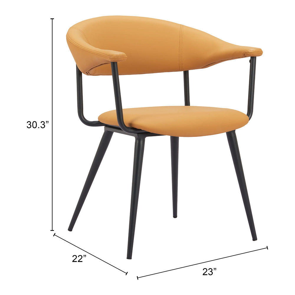 Silla Comercial para Bistró - ZUO SIMA - Café - Asiento y Respaldo Tapizados en Piel Sintética