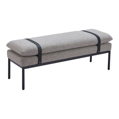 Banca para Andén de Espera 2 Plazas - ZUO PADD - Gris - Asiento y Respaldo Tapizados en Tejido Texturizado