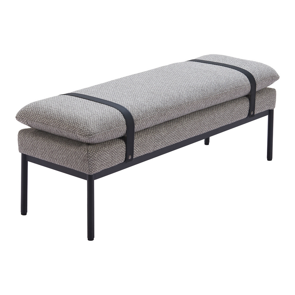 Banca para Andén de Espera 2 Plazas - ZUO PADD - Gris - Asiento y Respaldo Tapizados en Tejido Texturizado