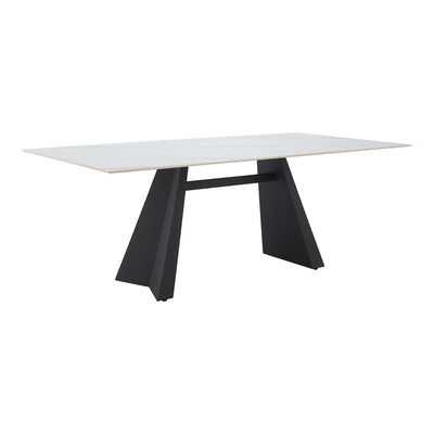 Mesa de Comedor para Bistró - ZUO INKY - Blanco - Cubierta de Piedra Sinterizada Símil Mármol y Estructura de Acero con Recubrimiento en Polvo