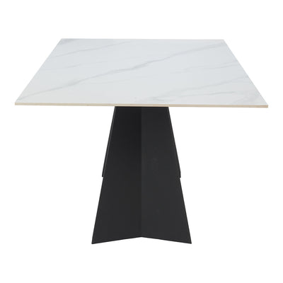 Mesa de Comedor para Bistró - ZUO INKY - Blanco - Cubierta de Piedra Sinterizada Símil Mármol y Estructura de Acero con Recubrimiento en Polvo