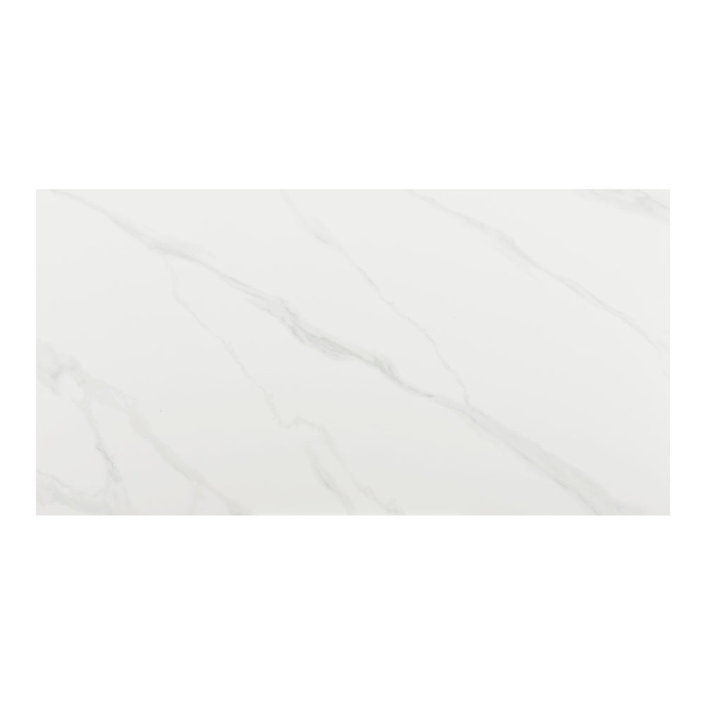 Mesa de Comedor para Bistró - ZUO INKY - Blanco - Cubierta de Piedra Sinterizada Símil Mármol y Estructura de Acero con Recubrimiento en Polvo