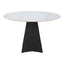 Mesa de Comedor para Hotel - ZUO IZAR - Blanco - Cubierta de Piedra Sinterizada Símil Mármol y Estructura de Acero con Recubrimiento en Polvo