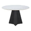 Mesa de Comedor para Hotel - ZUO IZAR - Blanco - Cubierta de Piedra Sinterizada Símil Mármol y Estructura de Acero con Recubrimiento en Polvo