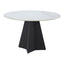 Mesa de Comedor para Hotel - ZUO IZAR - Blanco - Cubierta de Piedra Sinterizada Símil Mármol y Estructura de Acero con Recubrimiento en Polvo