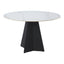 Mesa de Comedor para Hotel - ZUO IZAR - Blanco - Cubierta de Piedra Sinterizada Símil Mármol y Estructura de Acero con Recubrimiento en Polvo