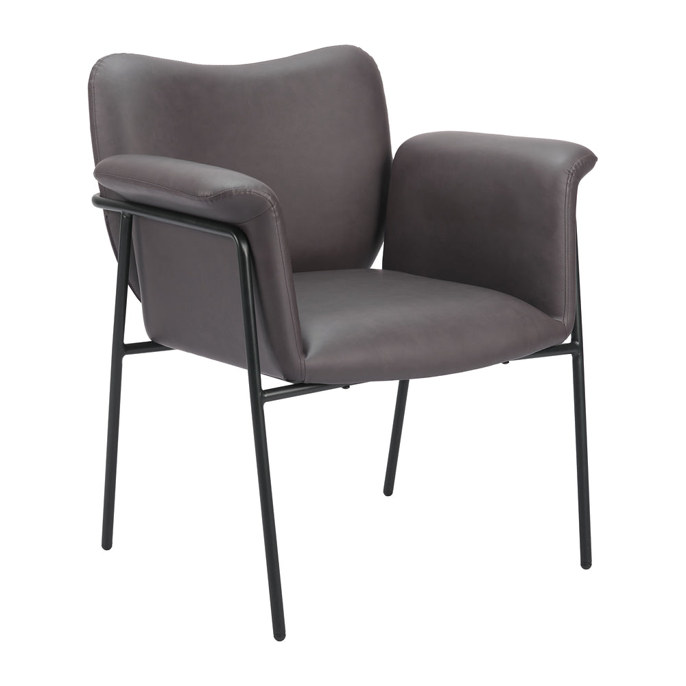 Silla Comercial para Desayunador - ZUO HERITAGE - Café - Asiento y Respaldo Tapizados en Piel Sintética