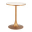 Mesa Bistró para Cafetería - ZUO BITE - Varios Colores - Cubierta de MDF Símil Terrazo y Estructura de Acero con Recubrimiento en Polvo - Beige y Dorado