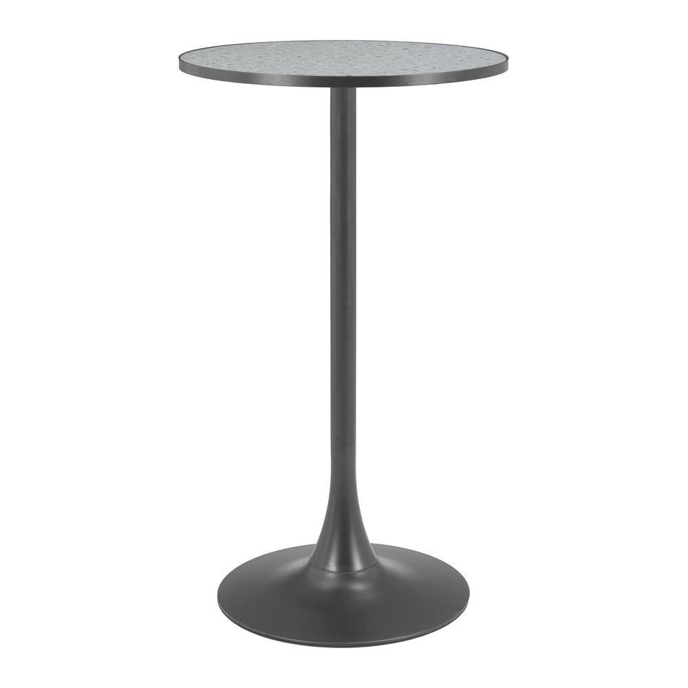 Mesa Alta para Bar - ZUO BITE - Varios Colores - Cubierta de MDF Símil Terrazo y Estructura de Acero con Recubrimiento en Polvo - Gris y Negro