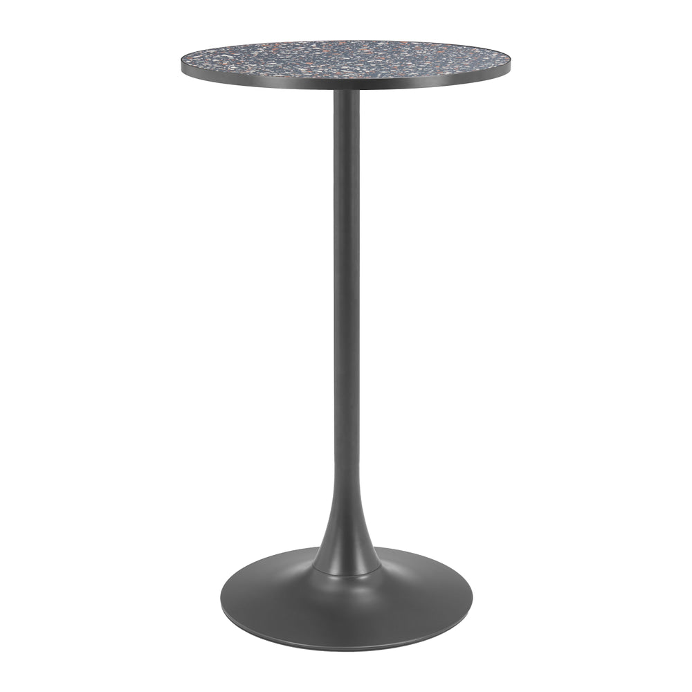 Mesa Alta para Bar - ZUO BITE - Varios Colores - Cubierta de MDF Símil Terrazo y Estructura de Acero con Recubrimiento en Polvo - Negro