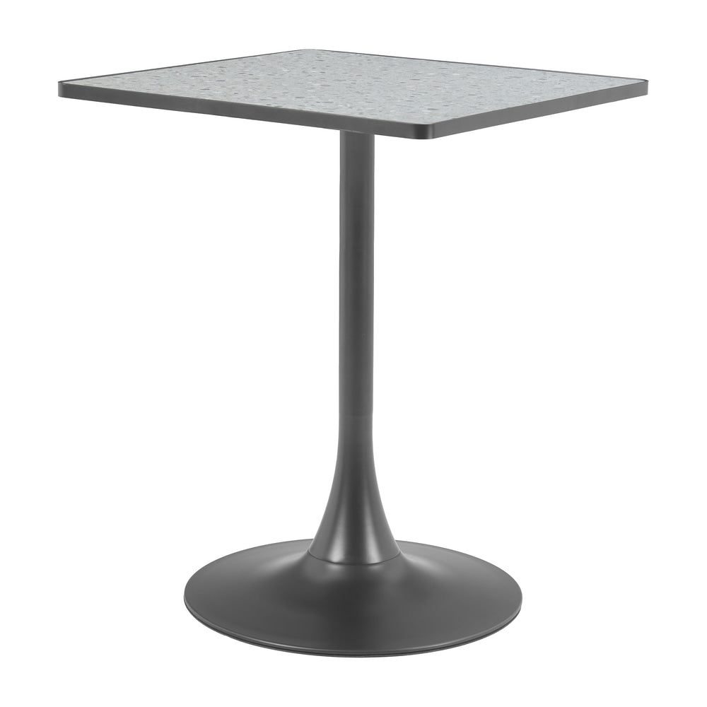 Mesa Bistró para Food Court - ZUO SPOT - Varios Colores - Cubierta de MDF Símil Terrazo y Estructura de Acero con Recubrimiento en Polvo - Gris y Negro