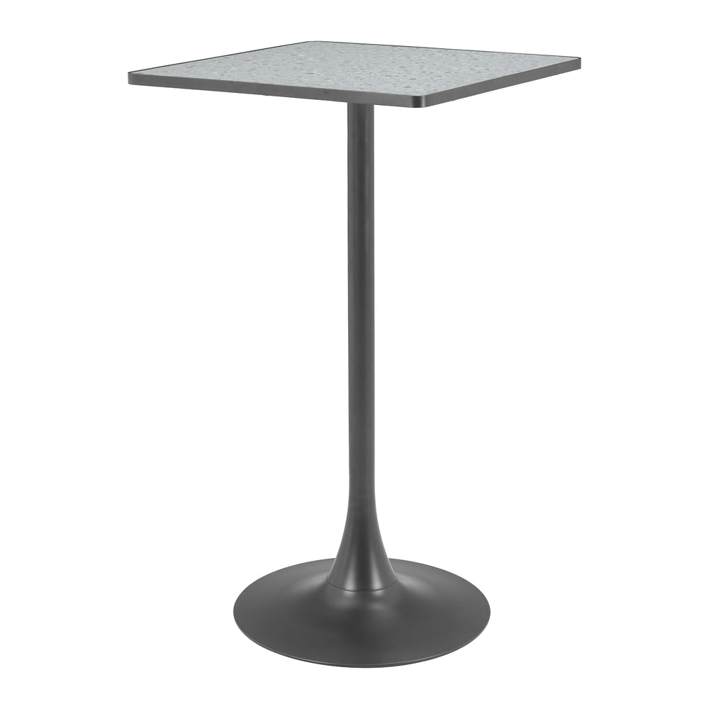 Mesa Alta para Bar - ZUO SPOT - Varios Colores - Cubierta de MDF Símil Terrazo y Estructura de Acero con Recubrimiento en Polvo - Gris y Negro