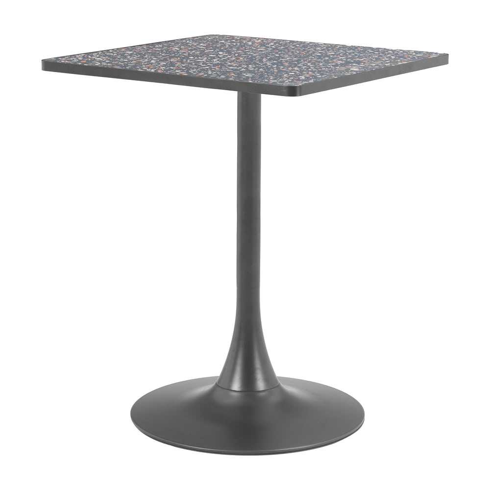 Mesa Bistró para Food Court - ZUO SPOT - Varios Colores - Cubierta de MDF Símil Terrazo y Estructura de Acero con Recubrimiento en Polvo - Negro