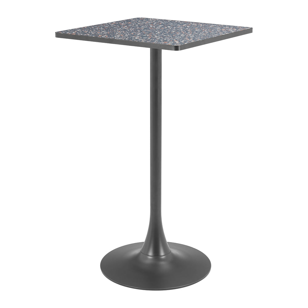 Mesa Alta para Bar - ZUO SPOT - Varios Colores - Cubierta de MDF Símil Terrazo y Estructura de Acero con Recubrimiento en Polvo - Negro