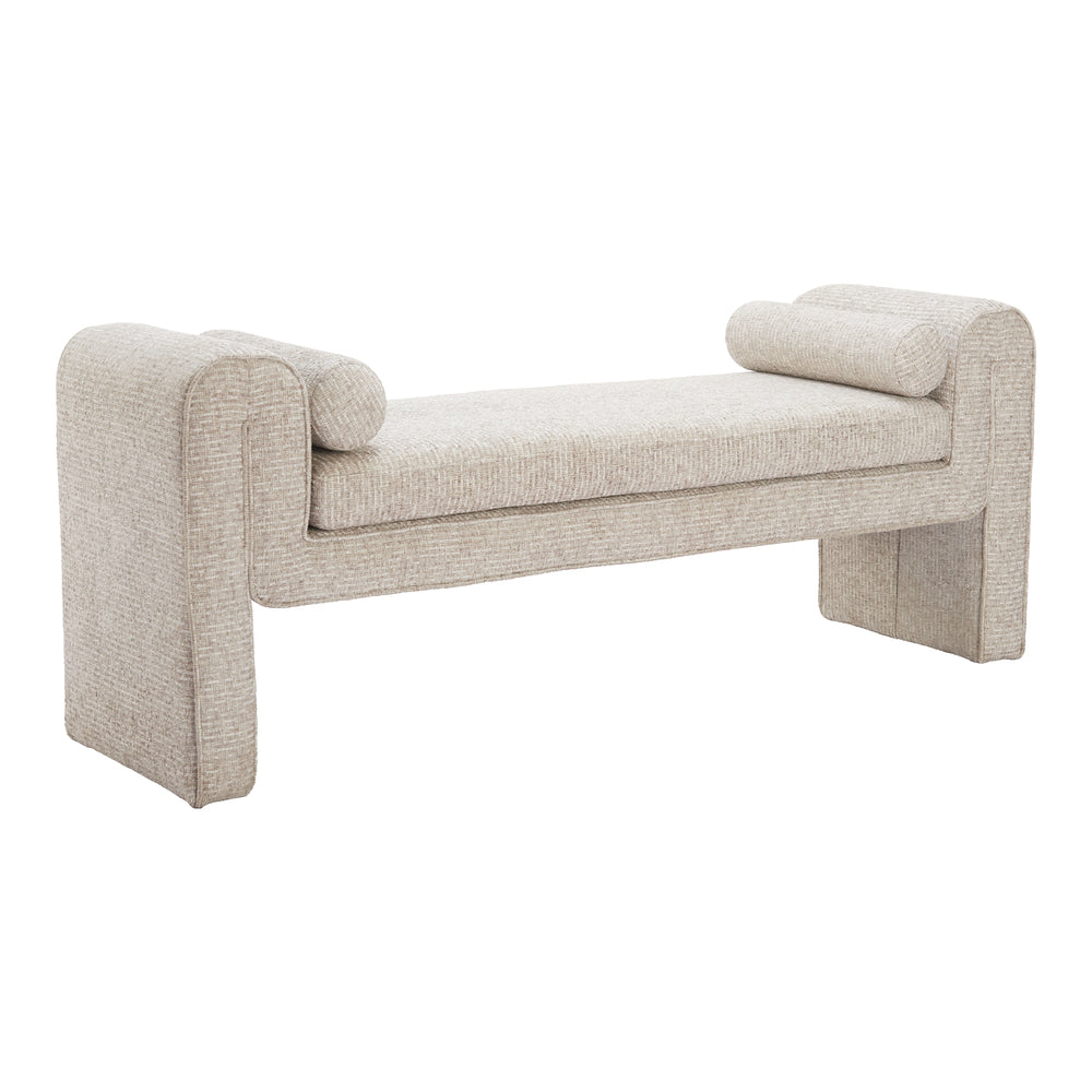 Banca para Área de Descanso 1 Plaza - ZUO ASTAR - Beige - Asiento y Respaldo Tapizados en Tejido Texturizado