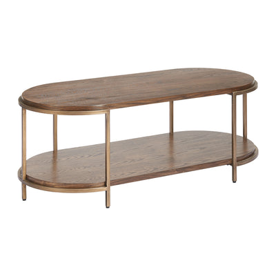 Mesa de Centro para Consultorio - ZUO NIJU - Café - Cubierta de Madera de Abeto y Estructura de Acero con Recubrimiento en Polvo