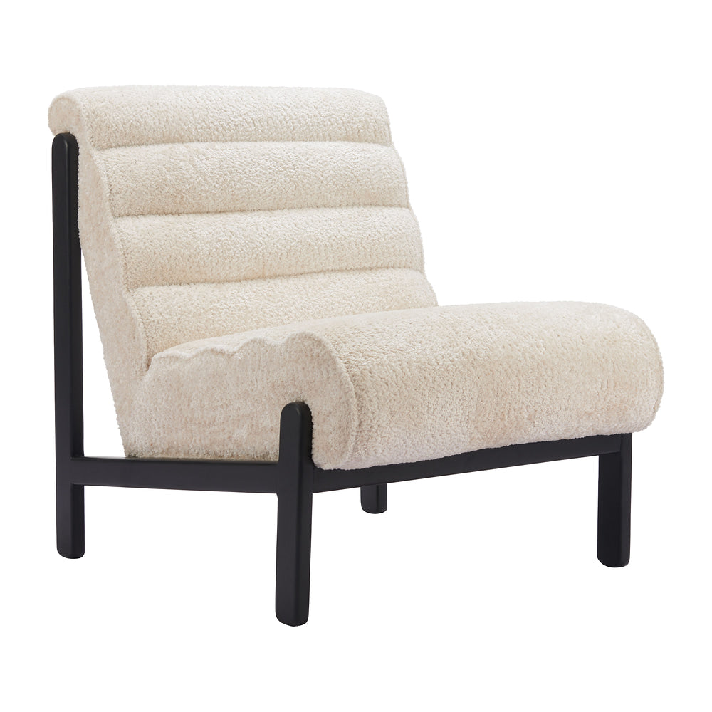 Sillón Ocasional para Spa - ZUO MAKI - Beige - Asiento y Respaldo Tapizados en Tela Tipo Borrego