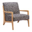 Sillón Ocasional para Área de Descanso - ZUO RUNA - Varios Colores - Asiento y Respaldo Tapizados en Tela Estampada - Gris y Natural