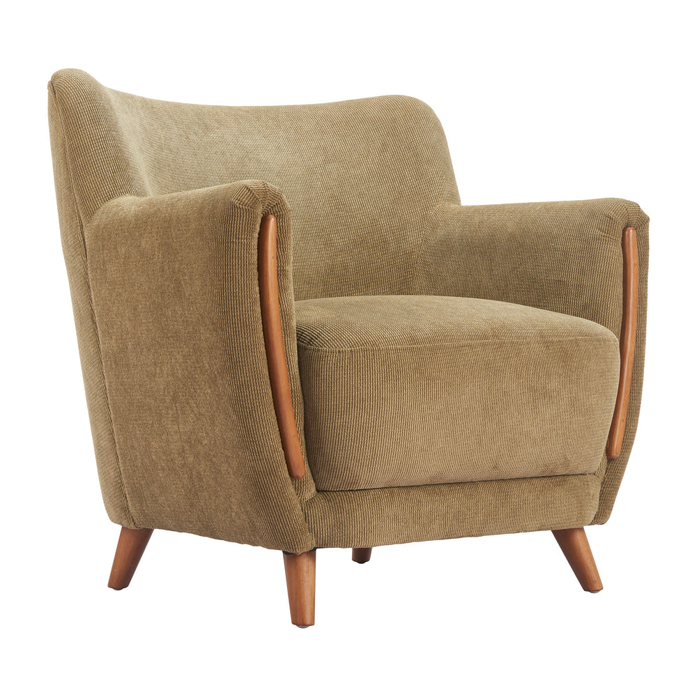 Sillón Ocasional para Sala de Espera - ZUO HAKO - Verde Olivo - Asiento y Respaldo Tapizados en Pana
