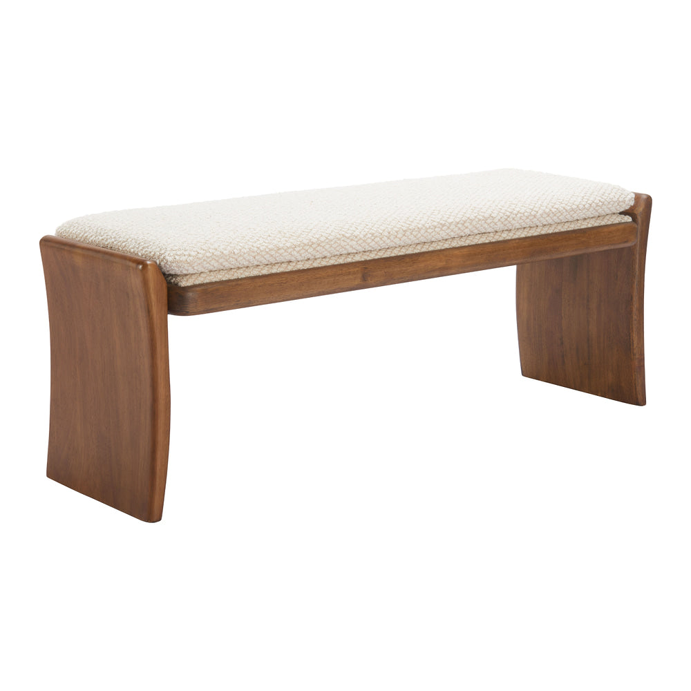 Banca para Sala de Espera 2 Plazas - ZUO LAFA - Beige - Asiento y Respaldo Tapizados en Tejido Texturizado