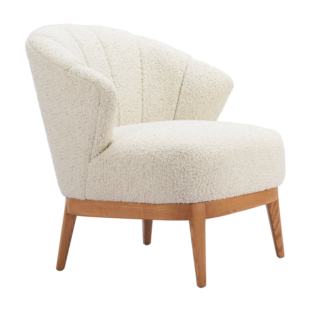 Sillón Ocasional para Recepción - ZUO LEQUE - Beige Tostado - Asiento y Respaldo Tapizados en Tejido Texturizado