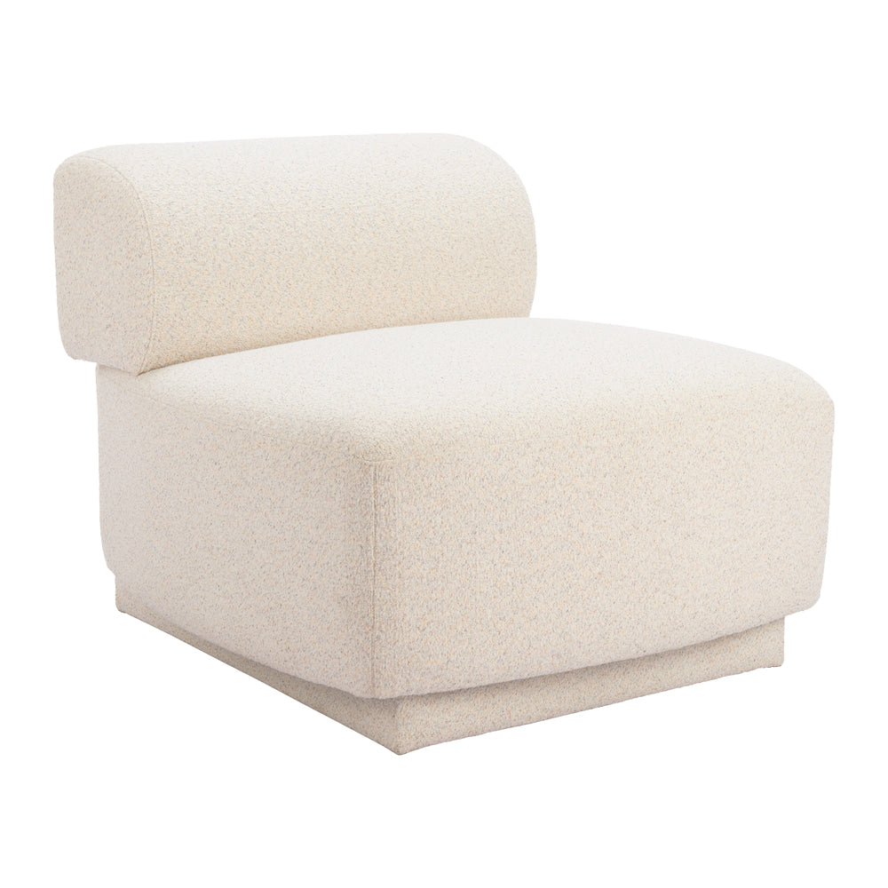 Sillón Ocasional para Spa - ZUO ANESE - Beige Multigrano - Asiento y Respaldo Tapizados en Tejido Texturizado