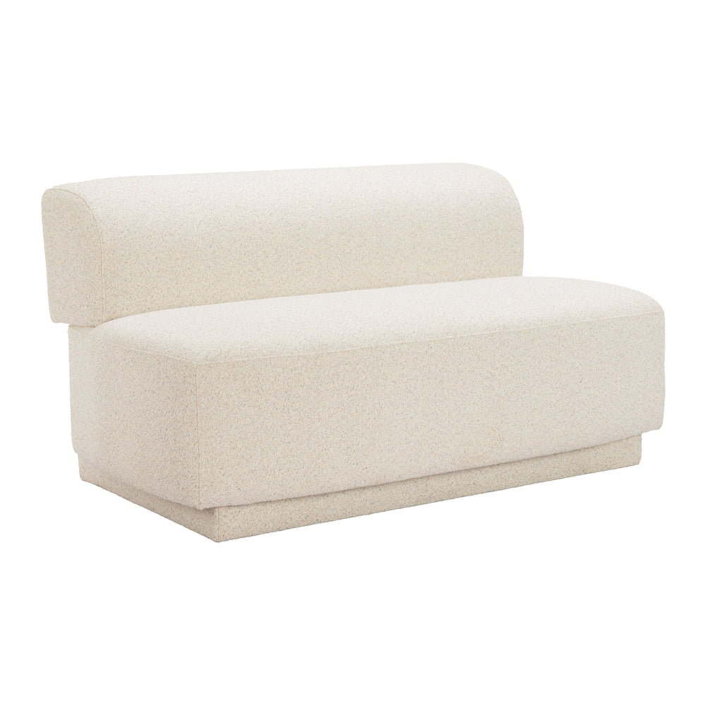 Love Seat para Coworking 2 Plazas - ZUO ANESE - Beige Multigrano - Asiento y Respaldo Tapizados en Tela Tipo Borrego