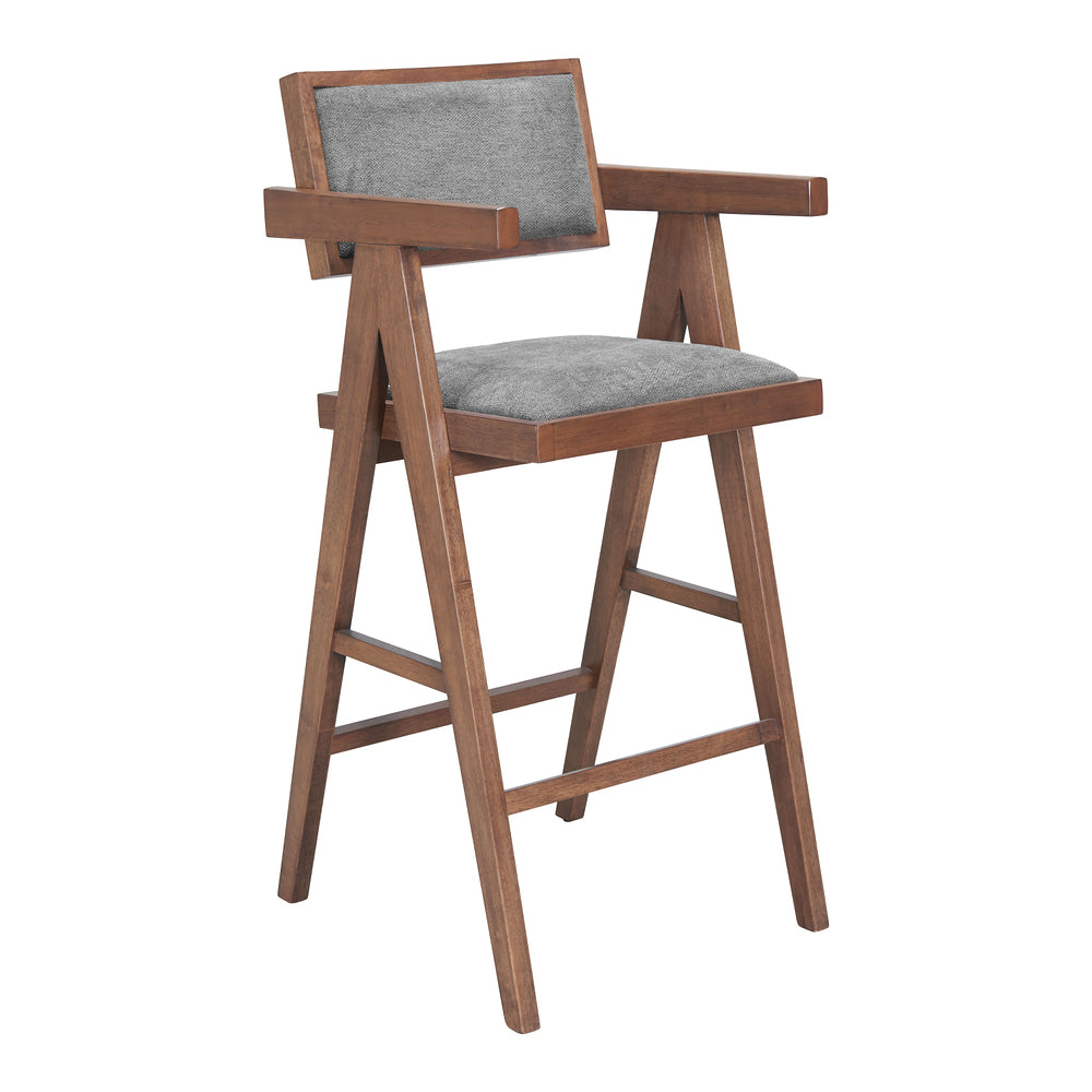 Banco Alto para Pub - ZUO DELHI - Varios Colores - Asiento y Respaldo Tapizados en Lino Sintético