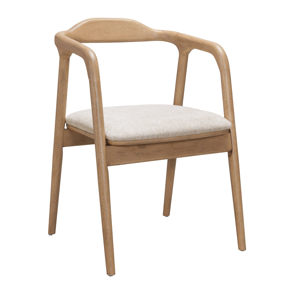 Silla Comercial para Salón de Eventos - ZUO HOSOI - Beige - Asiento y Respaldo Tapizados en Lino Sintético