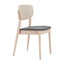 Silla Comercial para Salón de Eventos - ZUO KELLUA - Varios Colores - Asiento y Respaldo Tapizados en Lino Sintético - Gris y Natural
