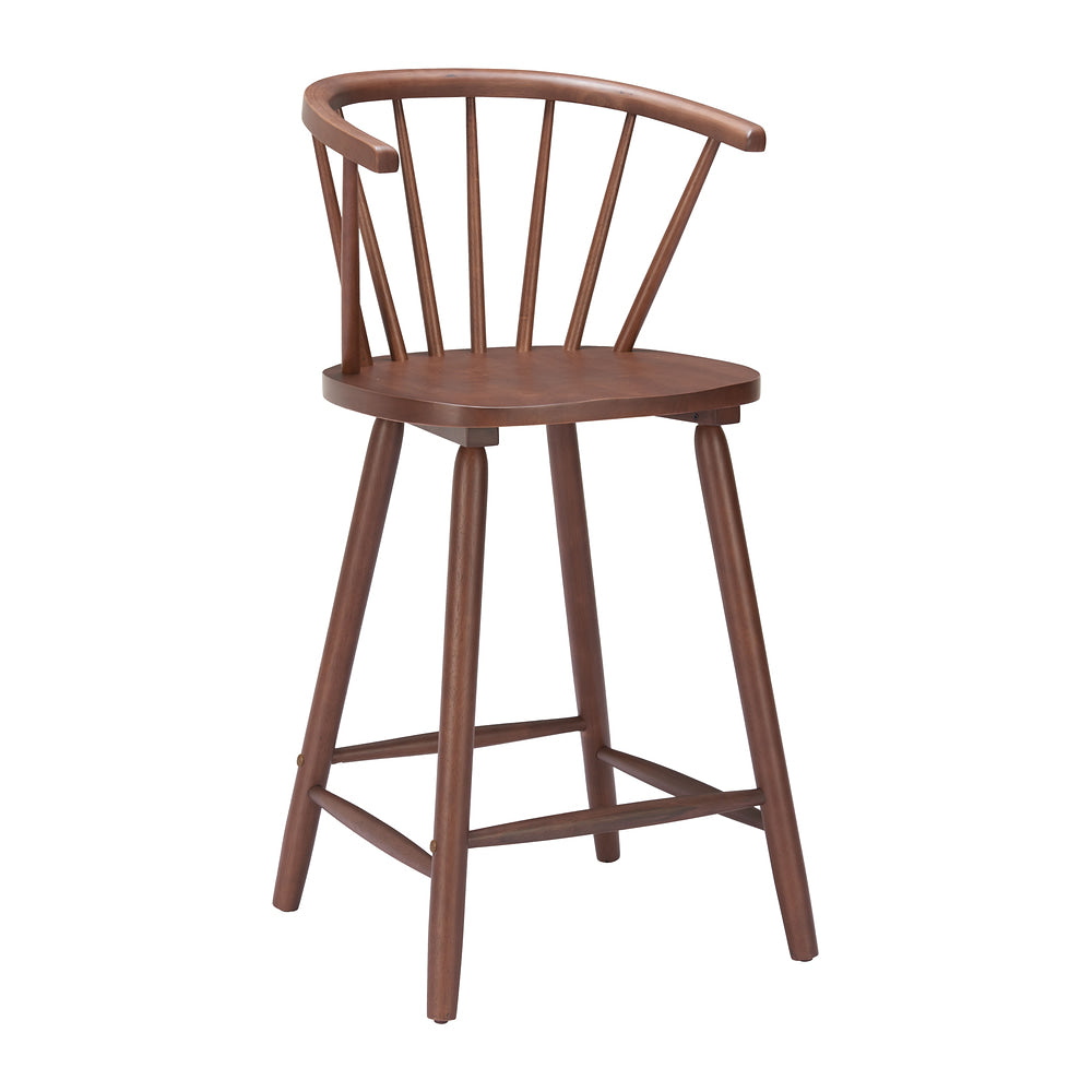 Banco Mostrador para Bistró - ZUO STENGER - Varios Colores - Asiento y Estructura en Madera de Hule Pintada - Nogal