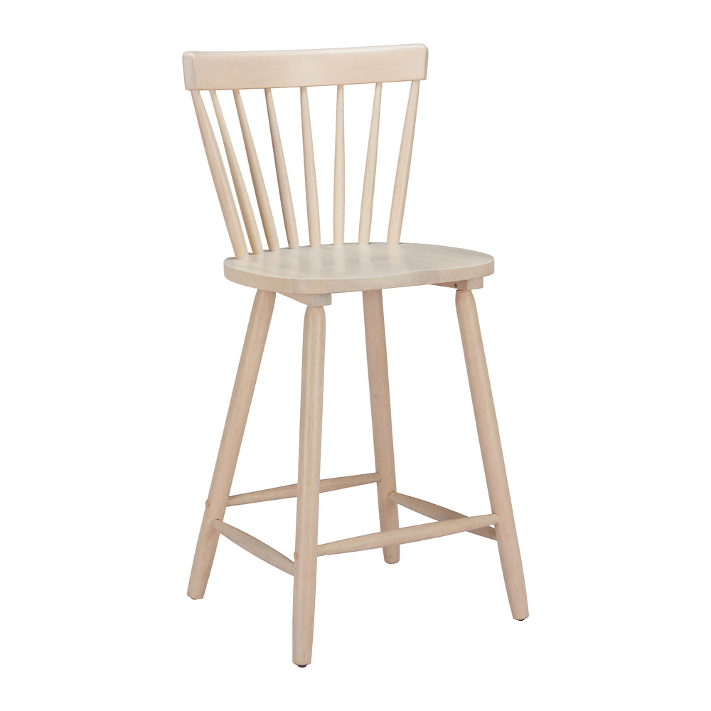 Banco Mostrador para Barra de Hotel - ZUO TYCE - Natural - Asiento y Estructura en Madera de Hule Decapada