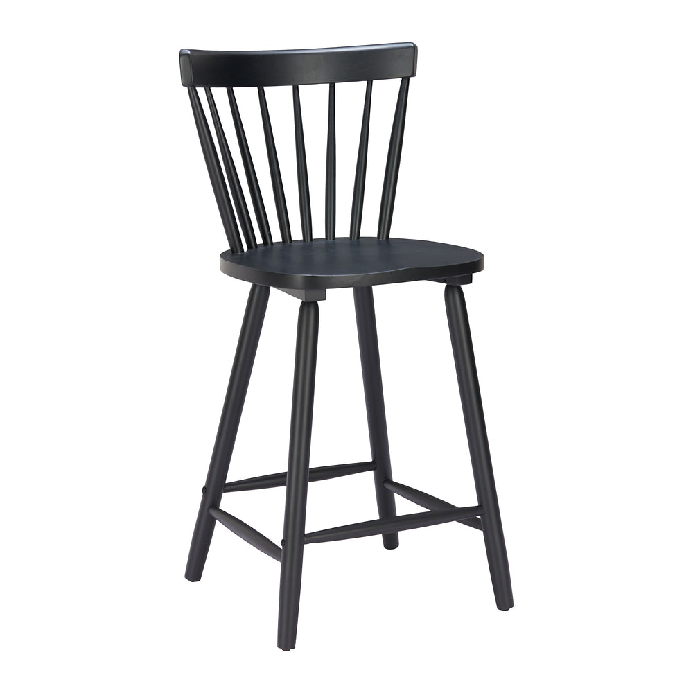 Banco Mostrador para Barra de Hotel - ZUO TYCE - Negro - Asiento y Estructura en Madera de Hule Pintada