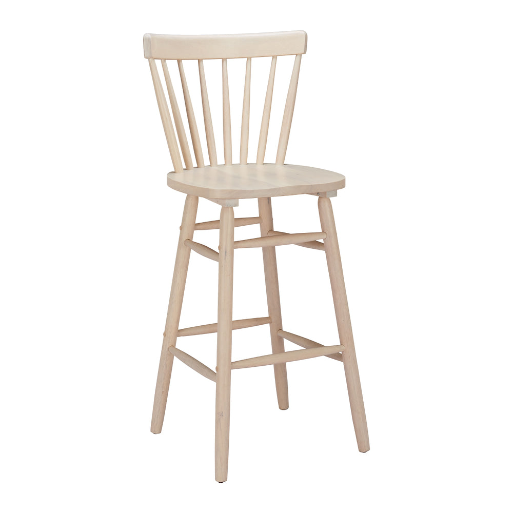 Banco Alto para Comedor de Empresa - ZUO TYCE - Natural - Asiento y Estructura en Madera de Hule Decapada