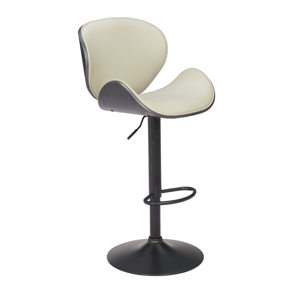 Banco Alto para Comedor de Empresa - ZUO MEYANE - Varios Colores - Asiento y Respaldo Tapizados en Piel Sintética - Gris