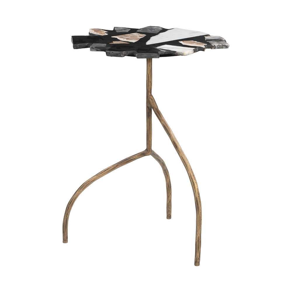 Mesa Auxiliar para Sala de Espera - ZUO BAIA - Multicolor - Cubierta de Terrazo y Estructura de Hierro Forjado