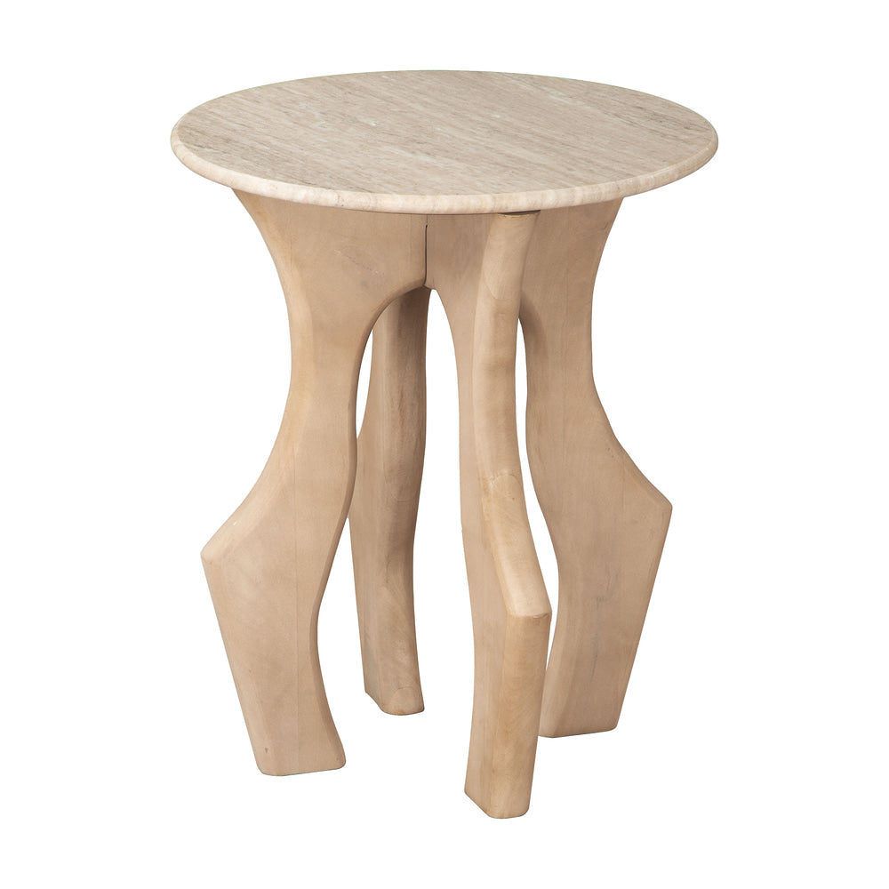 Mesa Auxiliar para Área de Descanso - ZUO EDA - Varios Colores - Cubierta de Mármol Natural y Estructura de Mango Macizo
