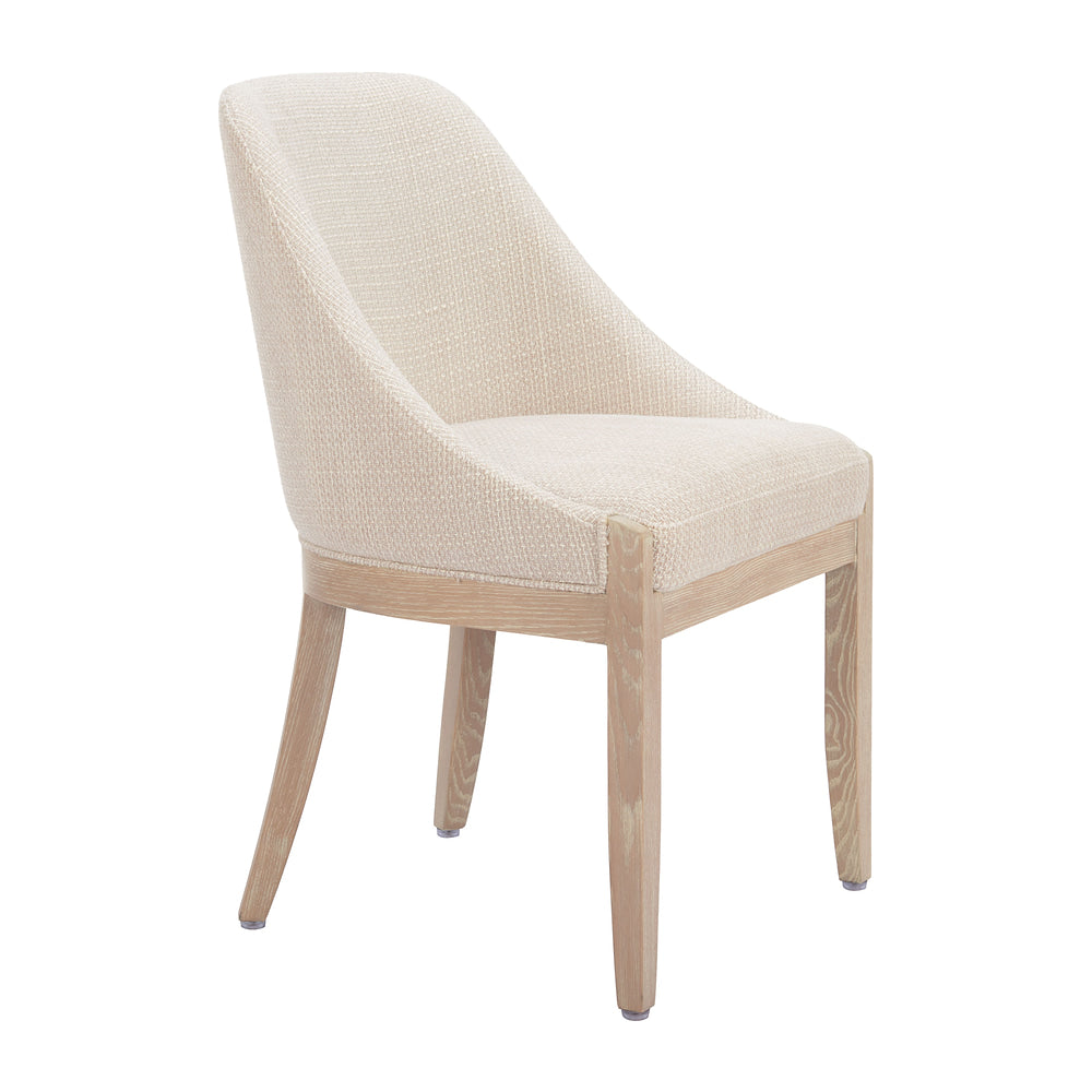 Silla Comercial para Comedor de Empresa - ZUO CALMO - Beige - Asiento y Respaldo Tapizados en Tejido Texturizado