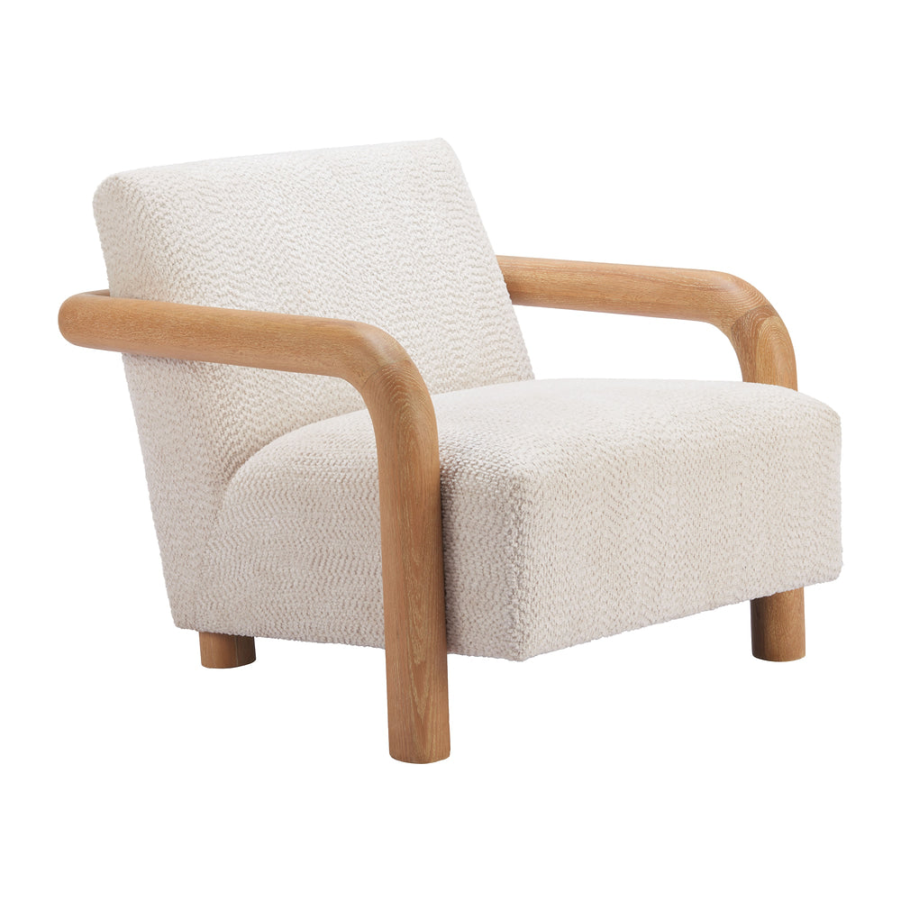 Sillón Ocasional para Salón de Belleza - ZUO SUBLIEM - Blanco Algodón - Asiento y Respaldo Tapizados en Tejido Texturizado