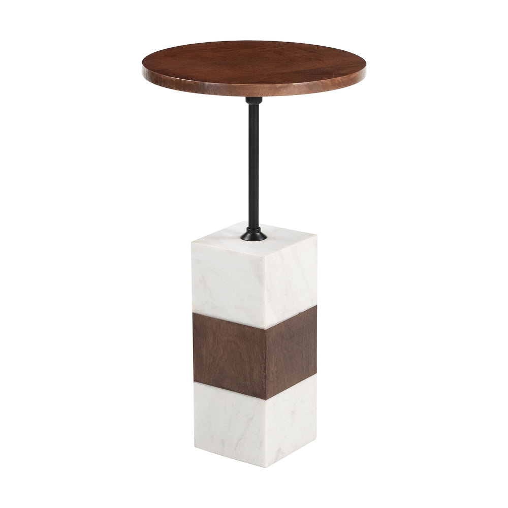 Mesa Auxiliar para Sala de Espera - ZUO STUK - Varios Colores - Cubierta de Mármol Natural y Estructura de Hierro