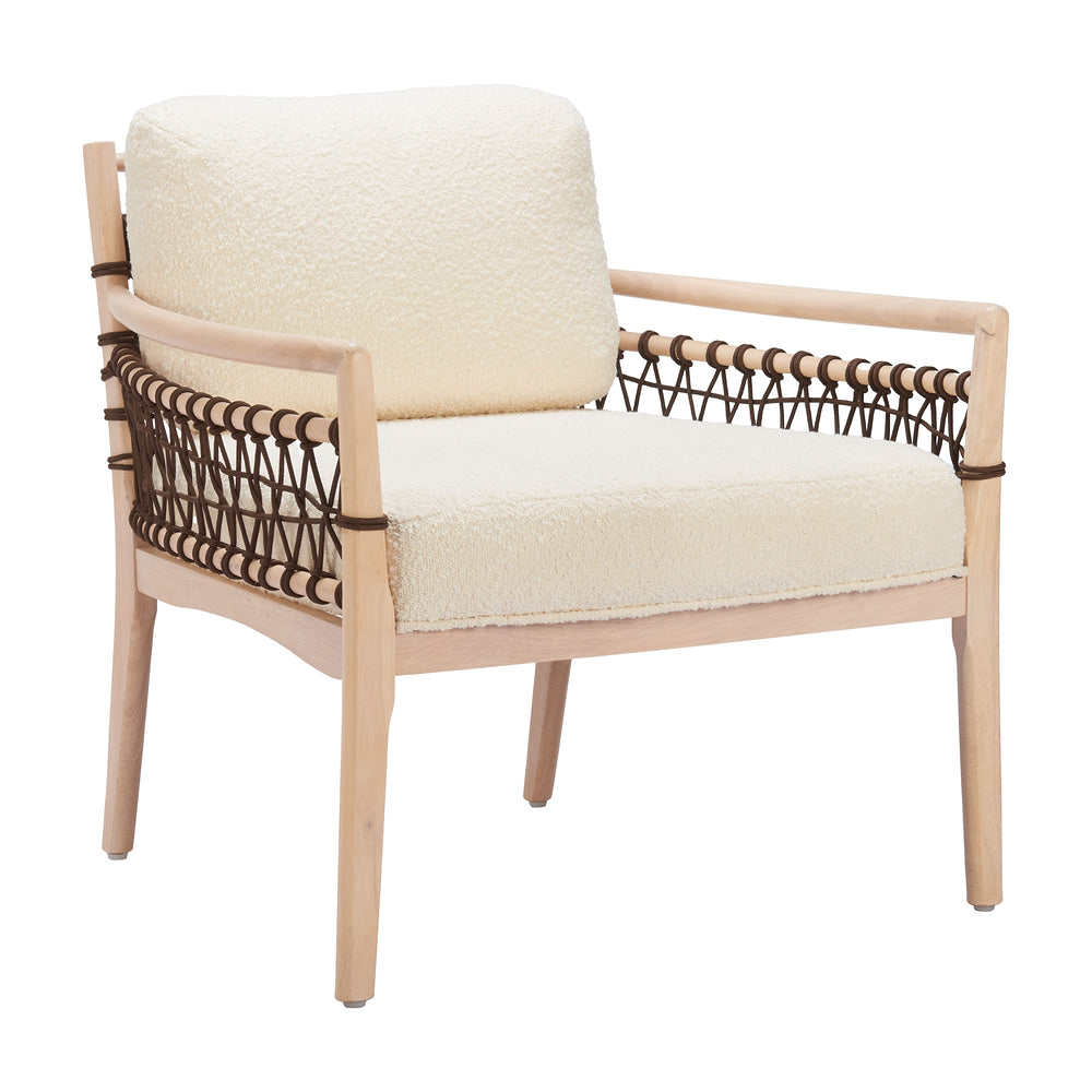 Sillón Ocasional para Salón de Belleza - ZUO WEZLY - Marfil - Asiento y Respaldo Tapizados en Tejido Texturizado