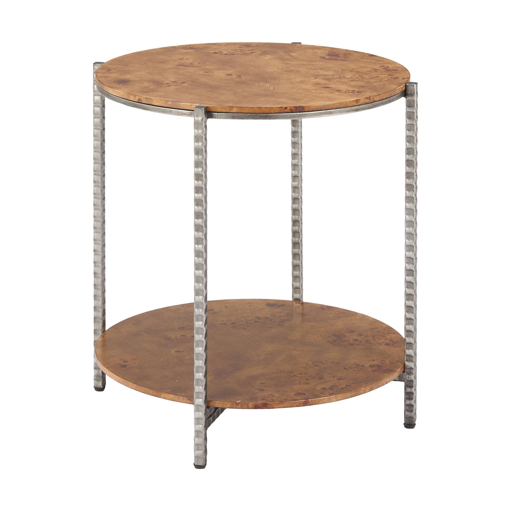 Mesa Auxiliar para Recepción - ZUO ADNA - Café - Cubierta de MDF con Chapa de Raíz y Estructura de Acero Martillado