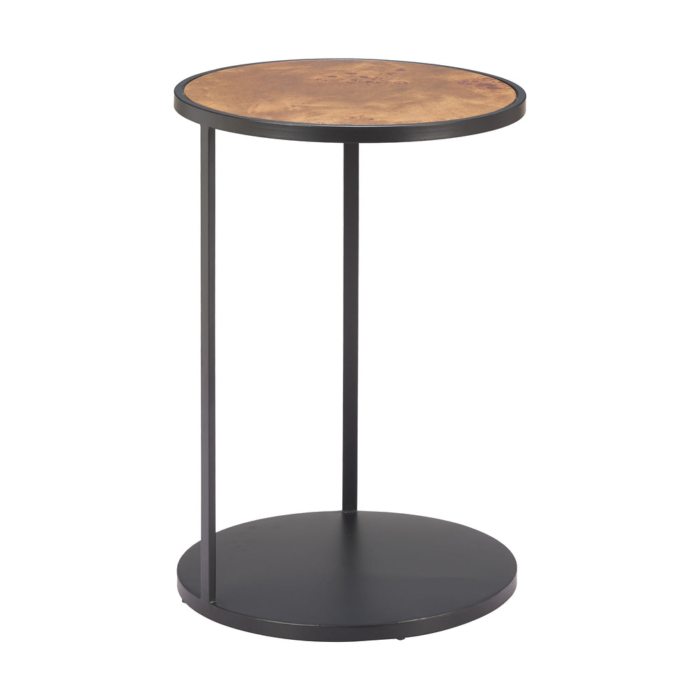 Mesa Auxiliar para Lounge - ZUO NODO - Varios Colores - Cubierta de MDF con Chapa de Raíz y Estructura de Hierro