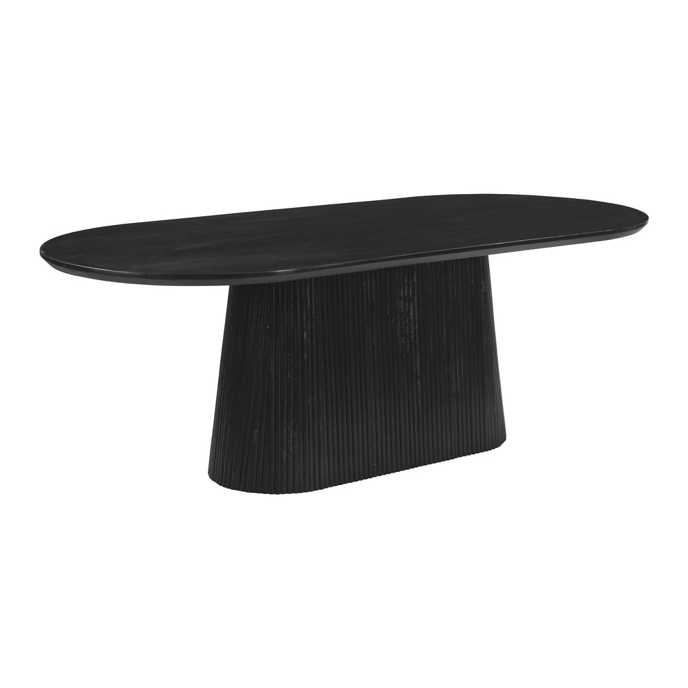 Mesa de Comedor para Food Court - ZUO SULCO - Negro - Cubierta de Madera de Mango y Estructura de MDF