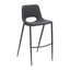 Banco Alto para Barra de Hotel - ZUO DESI - Varios Colores - Asiento y Respaldo Tapizados en Piel Sintética - Negro