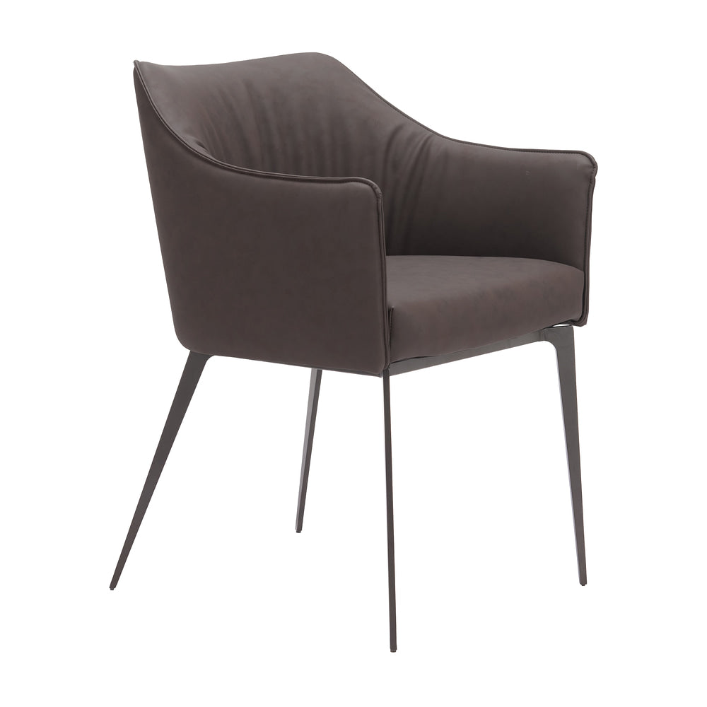 Silla Comercial para Hotel - ZUO BELMONT - Café - Asiento y Respaldo Tapizados en Piel Sintética