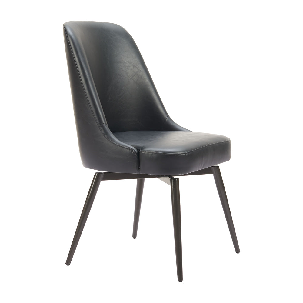 Silla Comercial para Hotel - ZUO KEPPEL - Varios Colores - Asiento y Respaldo Tapizados en Piel Sintética - Negro