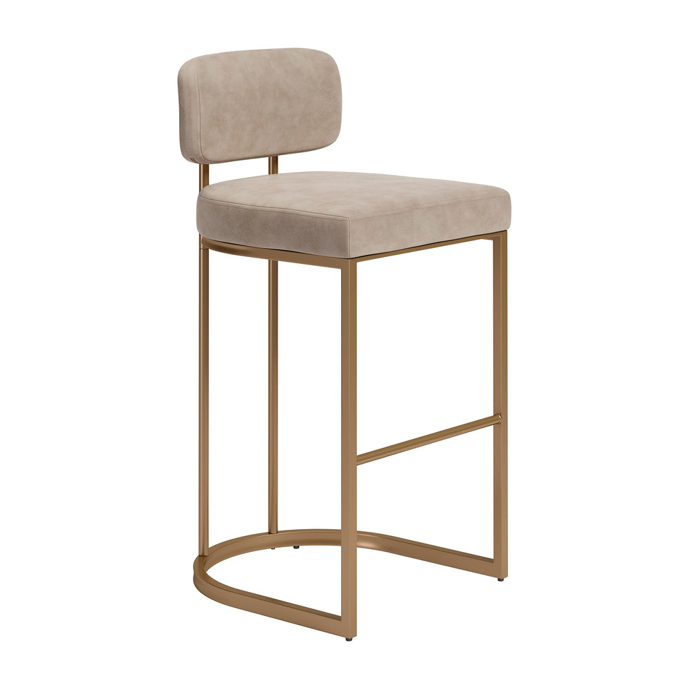 Banco Alto para Barra de Hotel - ZUO VELAR 47x51 110851 - Varios Colores - Asiento y Respaldo Tapizados en Piel Sintética