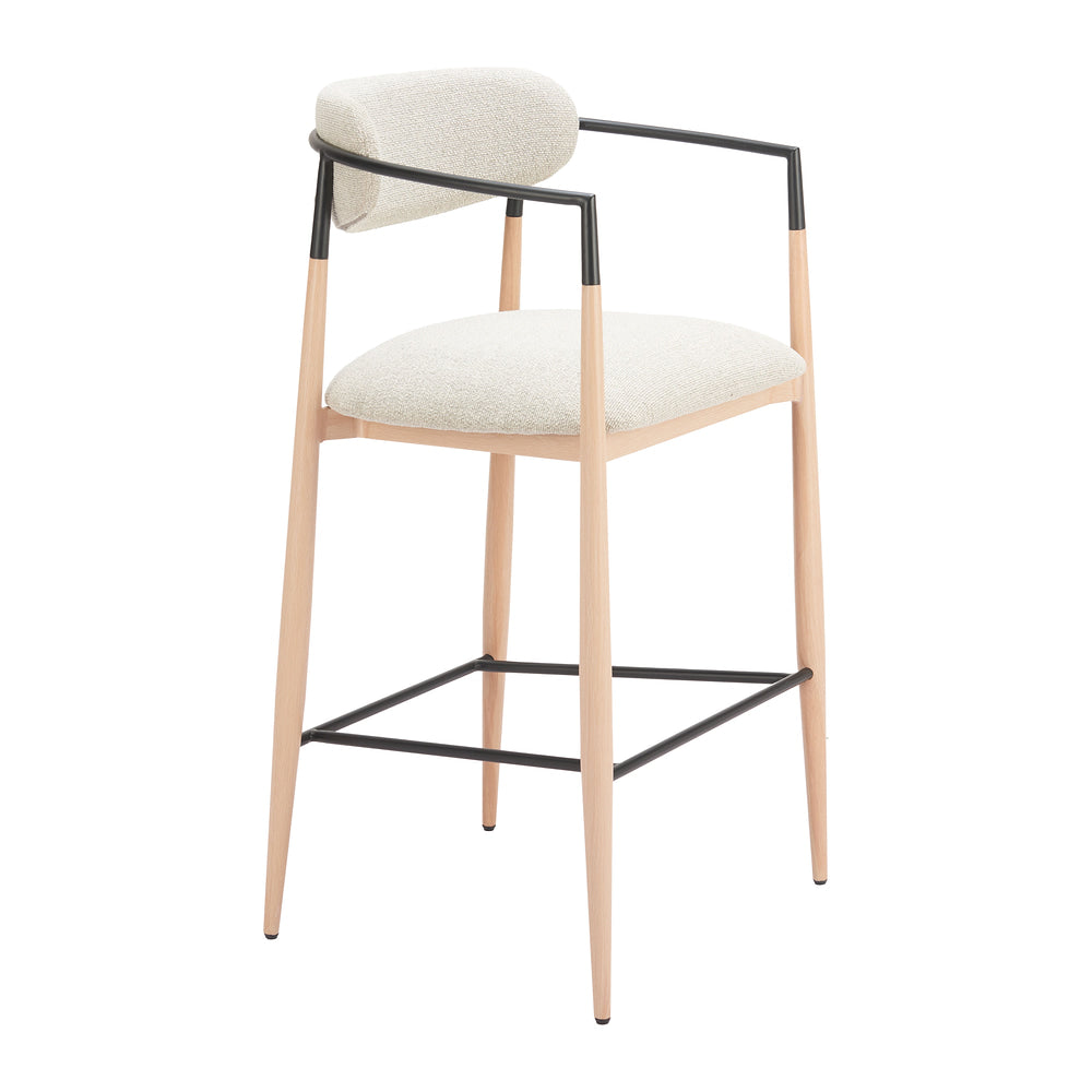 Banco Alto para Comedor de Empresa - ZUO EQUINOX - Varios Colores - Asiento y Respaldo Tapizados en Tejido Texturizado